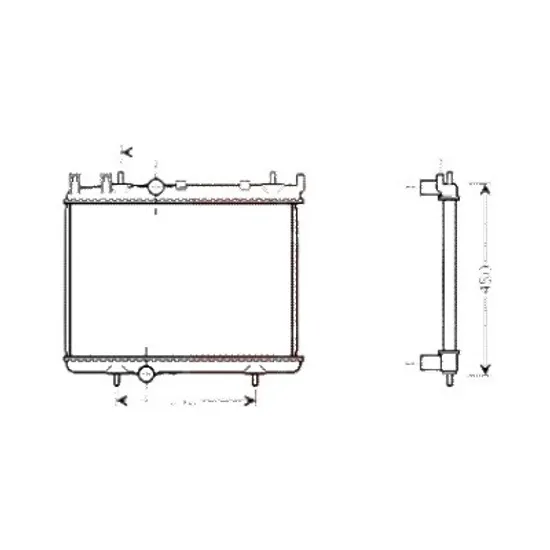 Radiator apa PEUGEOT 206 1998->2007 pentru 1.6 HDi 110, perioada 2004 2005 2006 2007