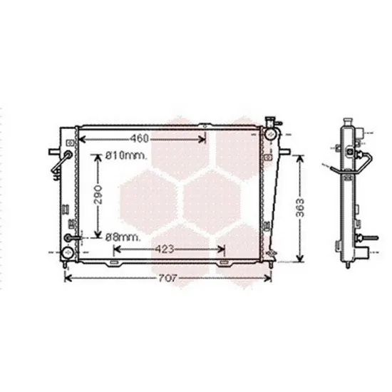 Radiator Motor HYUNDAI TUCSON 2004->2012 Radiator apa pentru 2.0 CRDi (64x45,5x18) CV automata Perioada 2004 2005 2006 2007 2008 2009 2010 2011 2012 2013 2014
