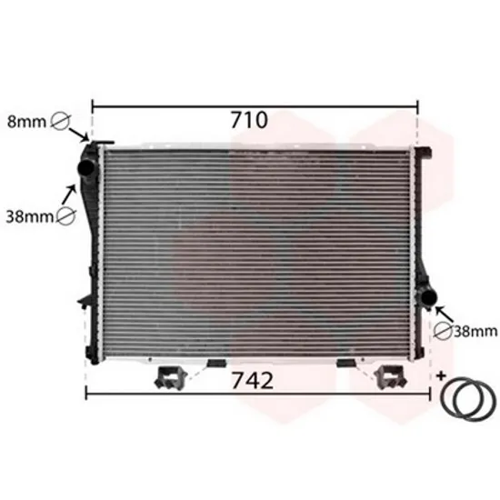 Radiator Motor BMW 5 E39 1995->2003 Radiator apa pentru CV manuala/automata cu/fara aer conditionat (65x43.8) Perioada 1995 1996 1997 1998 1999 2000 2001 2002 2003