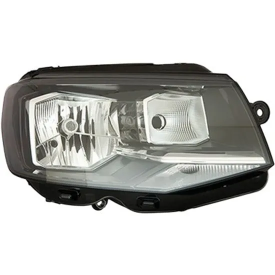 Far dreapta VW CARAVELLE 6 2015->, TRANSPORTER T6 2015-> perioada 2015 2016 2017 2018 2019 cu motor reglaj, semnal transparent, cu reglaj electric, cu bec H4, cu bec P21W