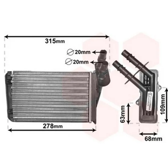 Radiator Incalzire RENAULT SYMBOL 2 2008->2013 Calorifer (M) +/-AC (234x157) Perioada 2012 2013 2014 2015 2016