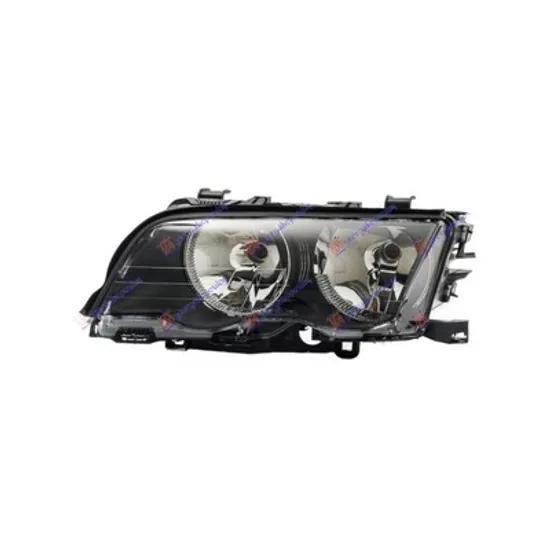 Faruri BMW 3 E46 1997->2005 Far stanga cu reglaj electric, cu motor, H7+H7, fumuriu, pt 4 usi (E46 Sedan/Break 5.98-10.01) Perioada 1998 1999 2000 2001