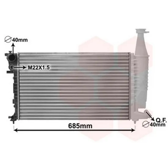 Radiator Motor CITROEN BERLINGO 1996->2011 Radiator 1.1-1.4-1.6-1.8cc 8V+/- A/C 61x37,8 1996->2002 Perioada 1996 1997 1998 1999 2000 2001 2002 2003 2004 2005 2006 2007 2008
