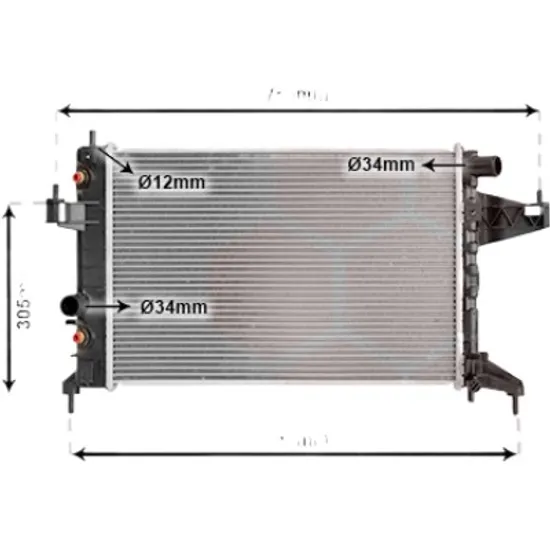Radiator apa OPEL CORSA C 2000->2009 pentru 1.4, perioada 2000 2001 2002 2003 2004 2005 2006 2007 2008 2009