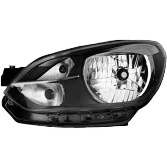Far stanga VW UP 2011-> perioada 2011 2012 2013 2014 2015 2016 2017 2018 2019 2020 pana la an de fabricatie 2016, cu motor reglaj, fumuriu, semnal transparent, cu reglaj electric, inferior, cu bec H4,