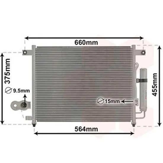 Radiator Aer Conditionat CHEVROLET KALOS hatchback T250 2006-> Radiator aer conditionat 1.2i - 8V/ 16V (54x41.5x1.6) Perioada 2005 2006 2007 2008 2009 2010 2011 2012