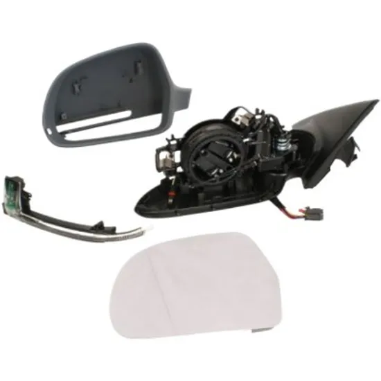 Oglinda exterioara stanga AUDI A3 Cabriolet 8P7 2008->2013 perioada 2008 2009 2010 2011 2012 2013 pana la an de fabricatie 05/2010, cu semnal, reglaj electric, numar pini 10, cu incalzire, rabatare electrica, prevopsit grund,