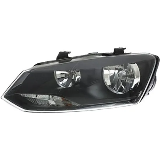 Far stanga VW POLO 6R1 2009->2020 perioada 2011 2012 2013 2014 de la an de fabricatie 05/2014, cu motor reglaj, semnal transparent, cu reglaj electric, cu bec H7/H7, pentru Trendline
