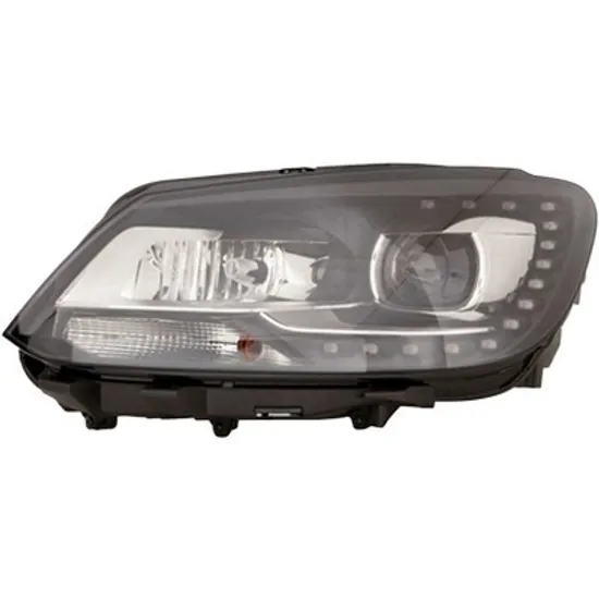 Far stanga VW TOURAN 2010->2016 perioada 2010 2011 2012 2013 2014 2015 , fara motor reglaj, fara unitate de control Xenon, Bi-Xenon, semnal transparent, cu reglaj distanta iluminare automat, cu lumina de zi, adaptiv, cu bec D3S/H7, cu bec H15