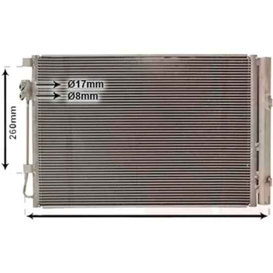 Radiator aer conditionat FIAT 500 C 2009-> 1.4 74KW 100CP , pentru motor 169 A3.000 perioada 2009 2010,2011,2012,2013 2014