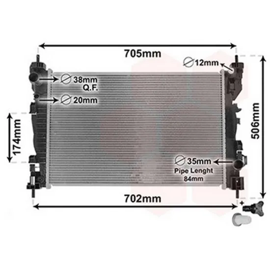 Radiator Motor ALFA ROMEO GIULIETTA 2010->2020 Radiator apa pentru 1.8TBi (61x40.6x2.6) Perioada 2010 2011 2012 2013 2014 2015 2016 2017 2018 2019 2020