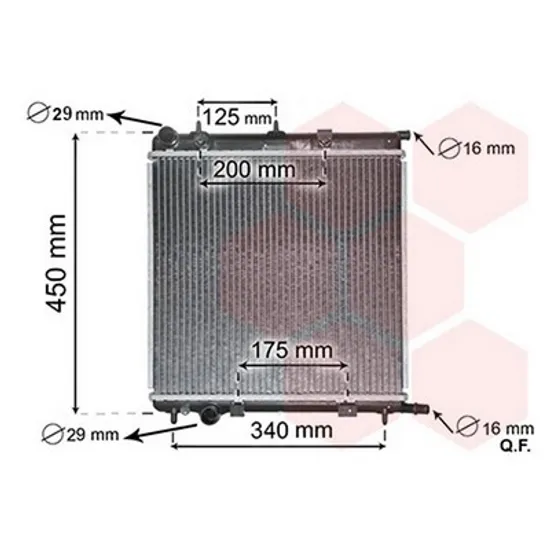 Radiator Motor PEUGEOT 207 2006->2015 Radiator apa pentru 1 4 - 1 6cc 38x40x2 7 Perioada 2006 2007 2008 2009 2010 2011 2012