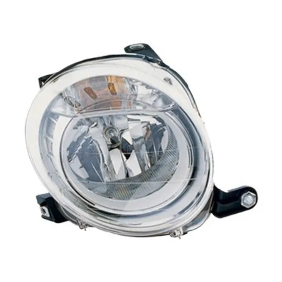 Far dreapta FIAT 500 2007->, 500 C 2009-> perioada 2009 2010 2011 2012 2013 2014 2015 pana la an de fabricatie 2015, cu motor reglaj, semnal transparent, cu reglaj electric, fara faza lunga, cu bec H7