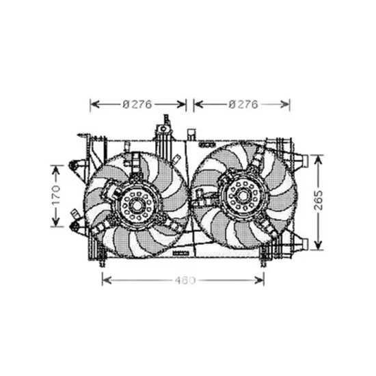 Ventilator Motor FIAT PUNTO 188 1999->2012 Electroventilator complet 1,3-1,9 MULTIJET dublu Perioada 1999 2000 2001 2002 2003 2004 2005 2006 2007 2008 2009 2010 2011