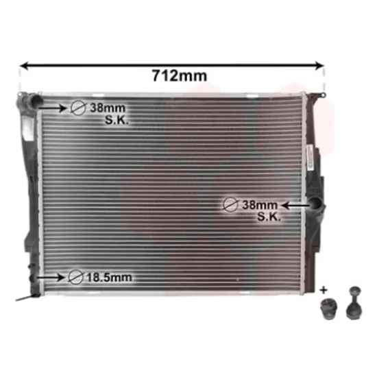 Radiator apa BMW 1 E87 2004->2011 120 i 110KW 150CP , pentru motor N46 B20 B, N46 B20 BD, N46 B20 C, N46 B20 CC perioada 2004 2005,2006 2007