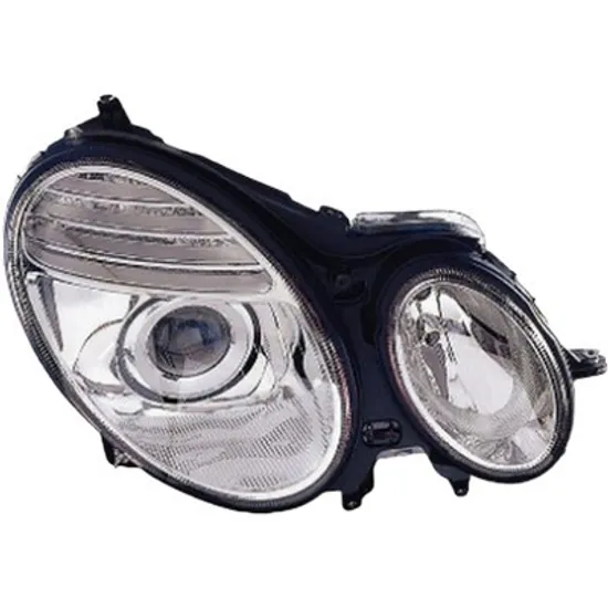 Far dreapta MERCEDES E-CLASS W211 2002->2009 perioada 2003 2004 2005 2006 2007 2008 de la an de fabricatie 07/2006, cu motor reglaj, semnal transparent, cu reglaj electric, cu bec H7/H7