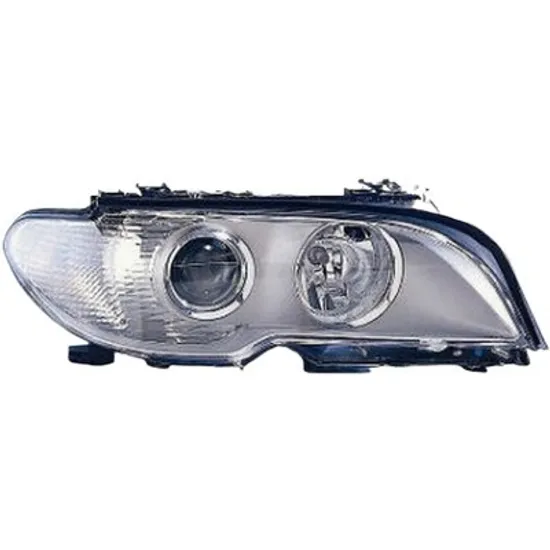 Far dreapta BMW 3 Cabriolet E46 2000->2007 perioada 2000 2001 2002 2003 2004 2005 2006 de la an de fabricatie 03/2003, fara motor reglaj, titan, semnal alb, cu reglaj electric, cu bec H7/H7