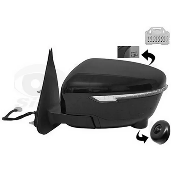 Oglinda NISSAN QASHQAI 2 2013->2020 Oglinda exterioara electrica cu incalzire pentru vopsit rabatabila electric cu semnal si camera stanga, Perioada 2014 2015 2016 2017