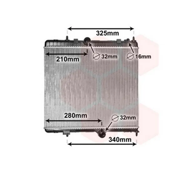 Radiator Motor PEUGEOT 3008 2016-> Radiator apa 2.0 Hdi HYBRID diesel (380x440x26) Perioada 2009 2010 2011 2012 2013 2014 2015