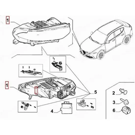 Faruri ALFA ROMEO TONALE 2022-> Far FULL LED MATRIX (O) DREAPTA Perioada 2022 2023 2024 2025