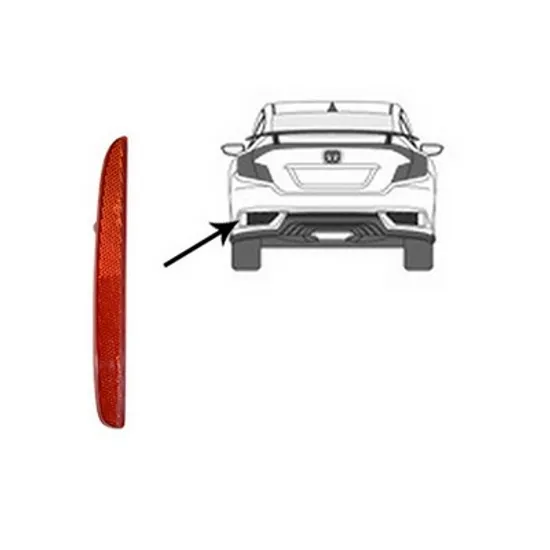 Reflector Spate HONDA CIVIC 10 2015-> Reflector bara spate E stanga Perioada 2016 2017 2018 2019 2020 2021 2022