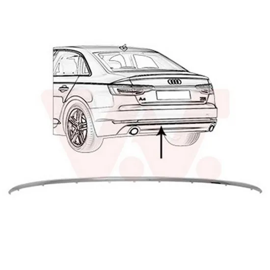 Bandou Bara spate AUDI A4 B9 2015-> Bandou bara spate cromat sedan/break Perioada 2015 2016 2017 2018 2019