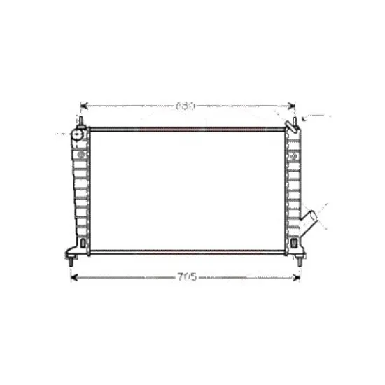 Radiator apa SAAB 9-5 1997->2009 2.3 Turbo 184KW 250CP , pentru motor B235R perioada 2001 2002,2003,2004,2005,2006,2007,2008 2009