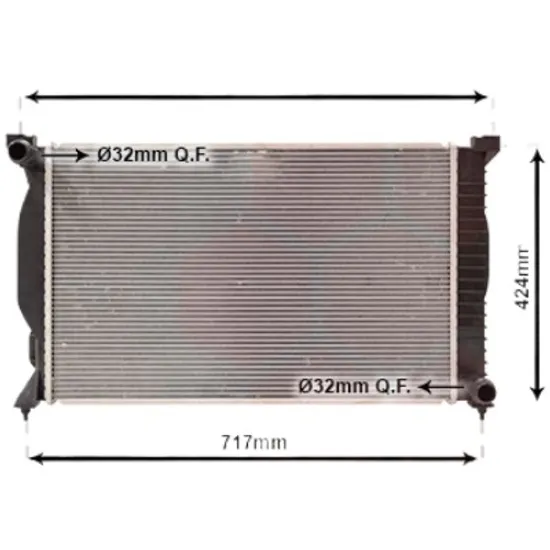 Radiator apa AUDI A4 Cabriolet 8H7 2002->2009 2.4 125KW 170CP , pentru motor BDV perioada 2002 2003,2004 2005