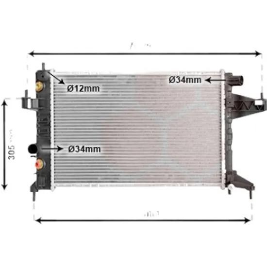 Radiator apa OPEL CORSA C 2000->2009, TIGRA TwinTop 2004->2010 pentru 1.8, perioada 2000 2001 2002 2003 2004 2005 2006 2007 2008 2009 2010