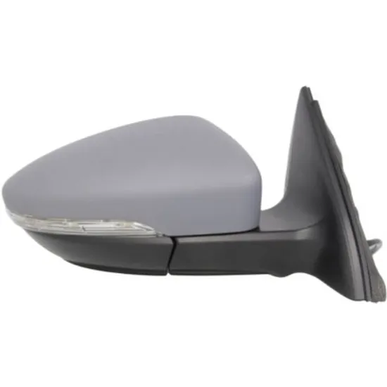 Oglinda exterioara dreapta VW PASSAT B7 2010->2014 perioada 2010 2011 2012 2013 2014 pana la an de fabricatie 07/2013, inaltime cm 37,8, latime cm 15,5, lungime cm 24,8, reglaj electric, cu incalzire, rabatare electrica, prevopsit grund