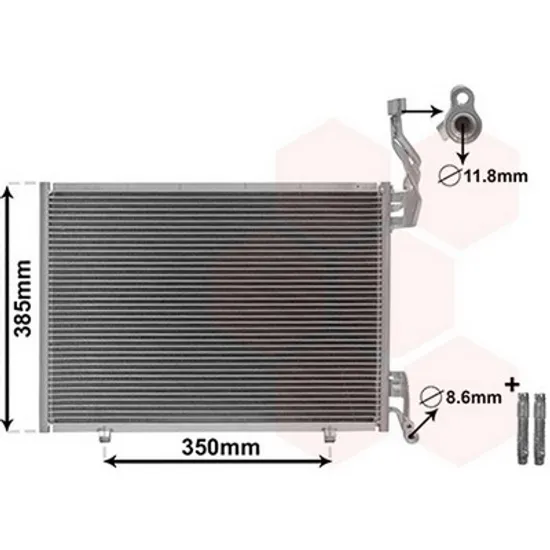 Radiator Aer Conditionat FORD FIESTA 5 JH 2008->2017 Radiator aer conditionat 1.6 TDCi (51x35) Perioada 2008 2009 2010 2011 2012 2013