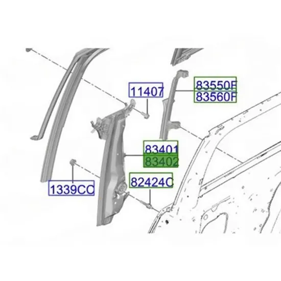 Macara Usa KIA EV3 2024-> Macara usa spate electrica fara motor (O) DREAPTA Perioada 2024 2025