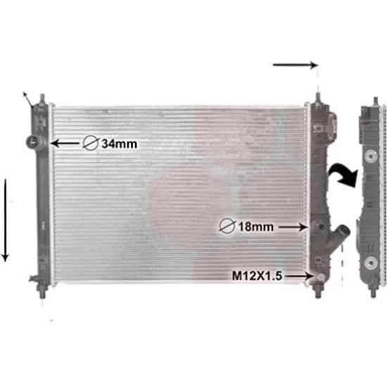Radiator apa CHEVROLET KALOS hatchback T200 2003->2008 pentru 1.4 16V, perioada 2003 2004 2005 2006 2007 2008