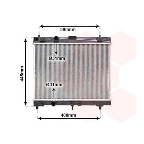 Radiator Motor TOYOTA YARIS 2005->2011 Radiator apa benzina 1.0VVT-I (51KW)(05-11)/ 1.3VVT-I (64KW)(05-09) (350x480) (KOYO) Perioada 2005 2006 2007 2008 2009 2010
