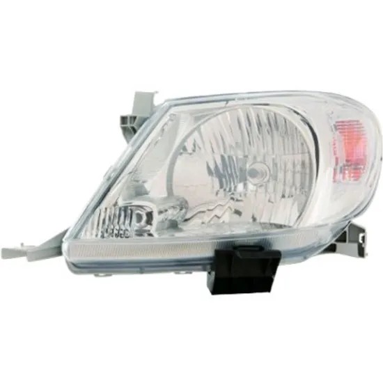 Far dreapta TOYOTA HILUX 7 2004->2015 perioada 2005 2006 2007 2008 2009 2010 2011 2012 2013 2014 2015 pana la an de fabricatie 08/2011, semnal transparent, cu reglaj electric, cu reglaj electric mecanic, cu bec H4