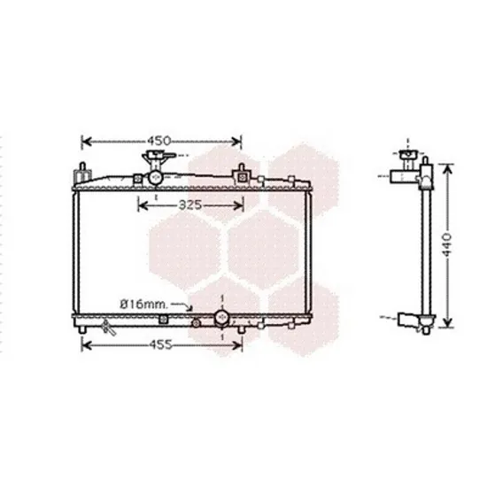 Radiator Motor TOYOTA YARIS VERSO 1999->2005 Radiator apa 1.4 D4D +/-AC 350x639x16 Perioada 1999 2000 2001 2002 2003 2004 2005