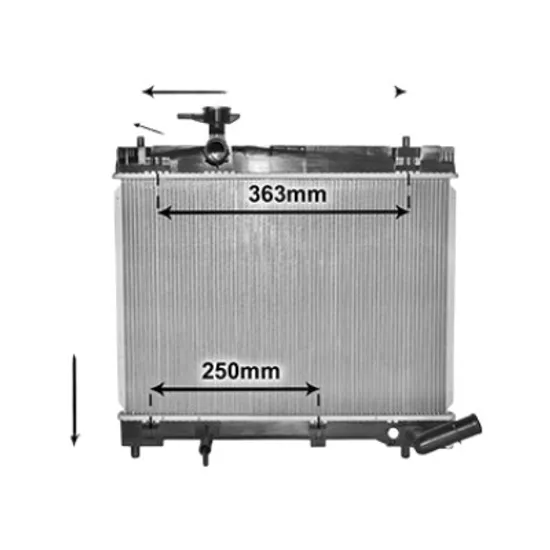 Radiator apa TOYOTA YARIS 2010-> pentru 1.3, perioada 2011 2012 2013 2014 2015 2016