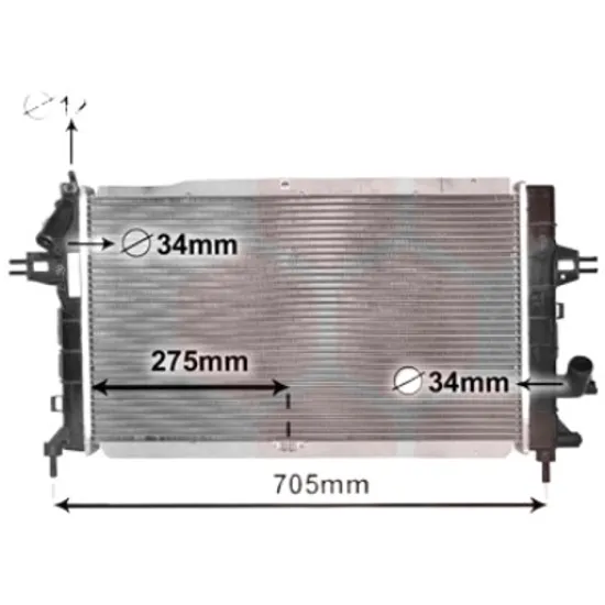 Radiator apa OPEL ASTRA H GTC 2005->2010 1.7 CDTI 92KW 125CP , pentru motor A 17 DTR, Z 17 DTR perioada 2007 2008,2009 2010