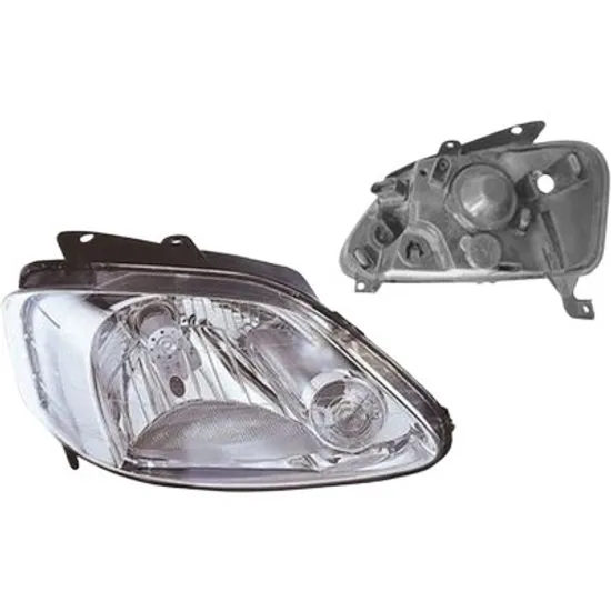 Far dreapta VW FOX 2003->2014 perioada 2005 2006 2007 2008 2009 2010 2011 de la an de fabricatie 08/2009, pana la an de fabricatie 2007, fara motor reglaj, semnal transparent, cu reglaj electric, cu bec H4