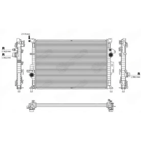 Radiator Motor FORD TRANSIT CONNECT 2014-> Radiator apa motor 1.6 EcoBoost benzina manuala/automatic (672x454) Perioada 2013 2014 2015 2016 2017 2018 2019