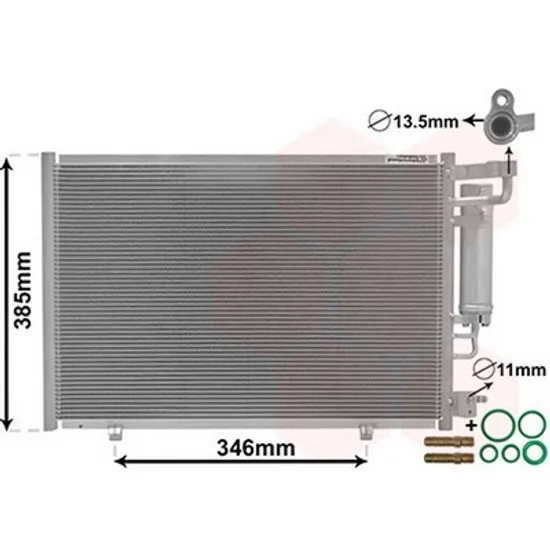Radiator Aer Conditionat FORD FIESTA 5 JH 2008->2017 Radiator aer conditionat benzina - 1,4TDCi (53,5x35) 2011-> Perioada 2008 2009 2010 2011 2012 2013