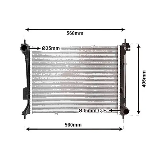 Radiator apa HYUNDAI i20 2008->2015 1.6 CRDi 94KW 128CP , pentru motor D4FB perioada 2009 2010,2011 2012