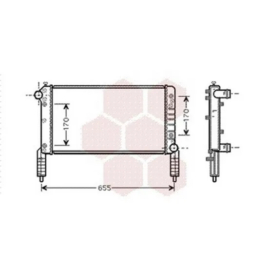 Radiator Motor FIAT DOBLO 223 2000->2010 Radiator apa pentru 1.2 - 1.6 16V cu aer conditionat (58x30,5) Perioada 2001 2002 2003 2004 2005 2006 2007 2008 2009