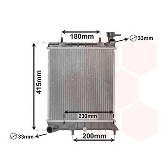 Radiator Motor HYUNDAI ACCENT 2 LC 1999->2005 Radiator apa pentru 1,3 - 1.5 - 1.6 cu/fara aer conditionat (33.5x32.3) Perioada 2000 2001 2002 2003 2004 2005