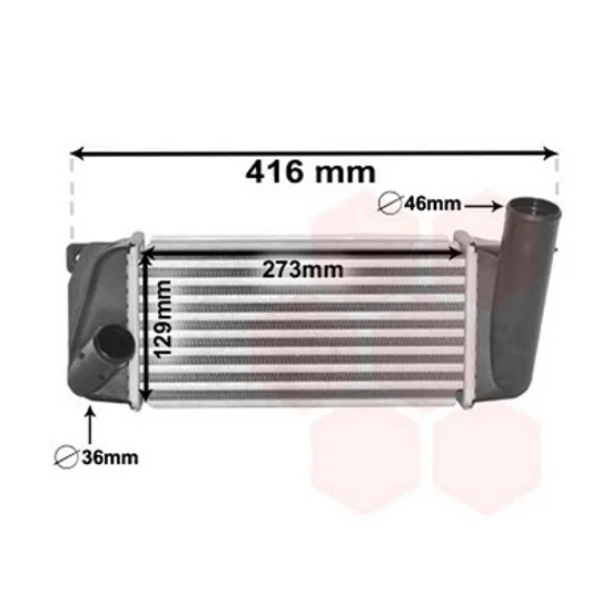 Intercooler TOYOTA COROLLA E18 2013->2019 Radiator intercooler 1 4 D4D 275x130 Perioada 2013 2014 2015 2016 2017 2018