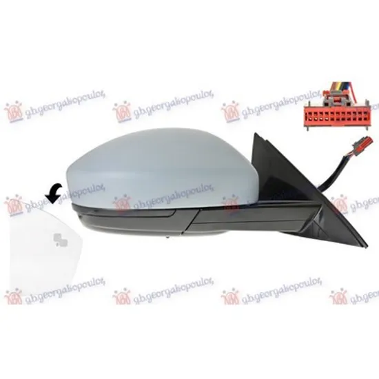 Oglinda LAND ROVER RANGE ROVER EVOQUE 2011->2019 Oglinda exterioara electrica cu incalzire cu rabatare electrica pentru vopsit cu memorie (Heliomata cu cabluri) (cu semnal si lampa podea si senzor banda) (16 PIN) DREAPTA Perioada 2015 2016 2017 2018 2019