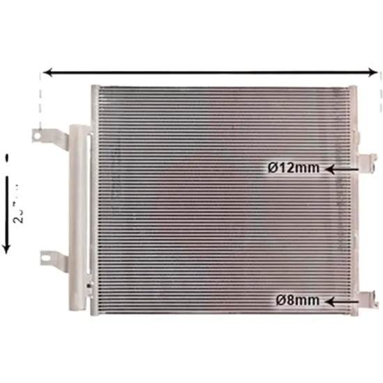 Radiator aer conditionat RENAULT FLUENCE 2010-> 2.0 16V 103KW 140CP , pentru motor M4R 714, M4R 751 perioada 2010 2011,2012,2013,2014 2015