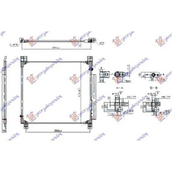 Radiator Aer Conditionat TOYOTA HILUX 8 2015-> Radiator aer conditionat 2.4-2.8 D diesel (575x510x12) Perioada 2015 2016 2017 2018 2019 2020 2021