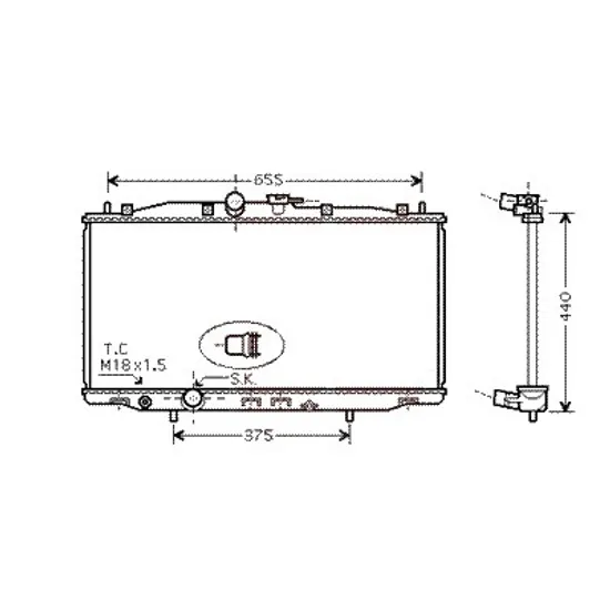 Radiator apa HONDA ACCORD 7 EURO 2003->2012 pentru 2.0 tractiune integrala, perioada 2003 2004 2005 2006 2007 2008