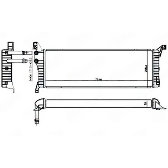 Radiator Motor VW TRANSPORTER T6 2015-> Radiator suplimentar 2.0 TDi (110/150KW) diesel (715x245x50) Perioada 2015 2016 2017 2018 2019